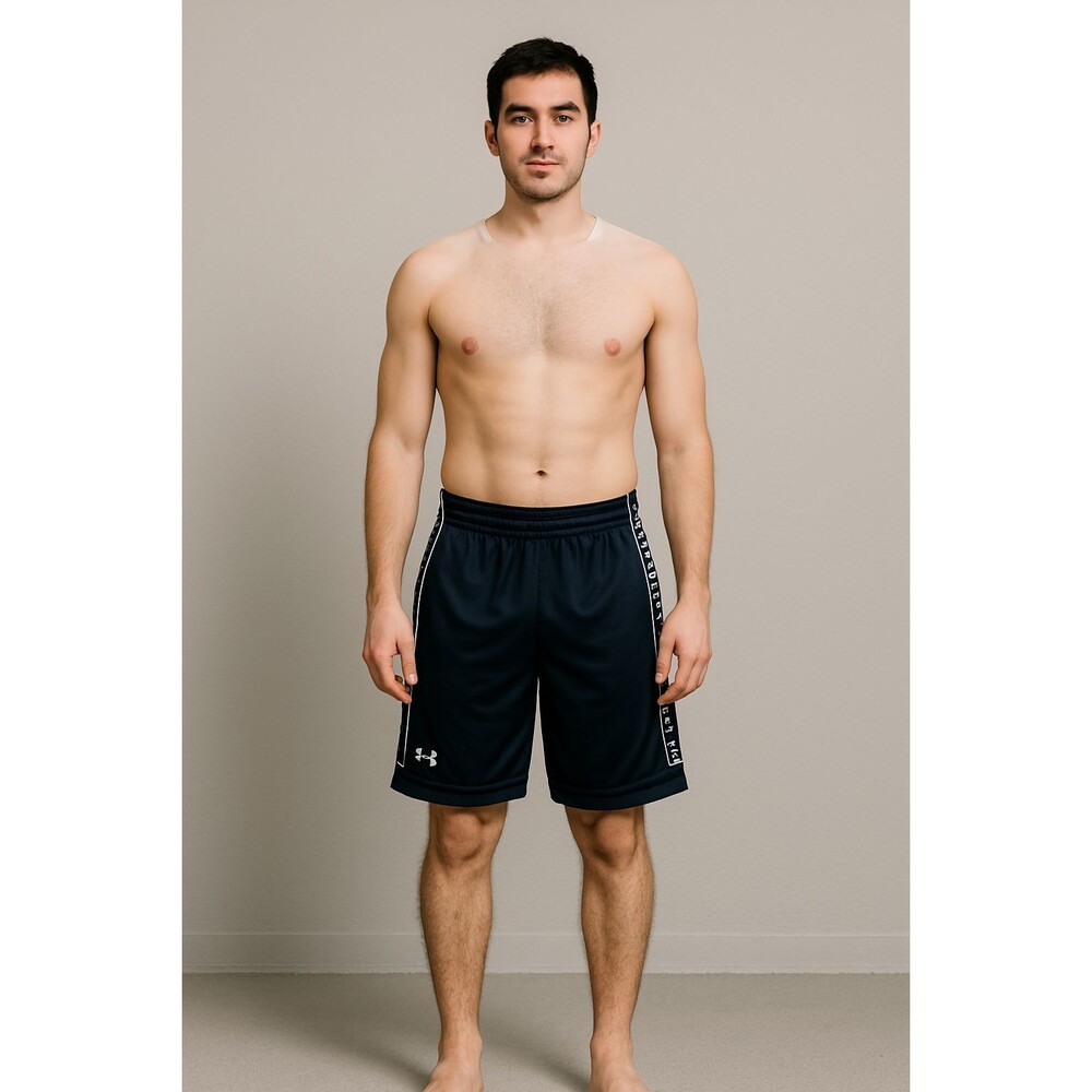 Under Armour Vintage Soccer Running Basketball Shorts Navy White Small